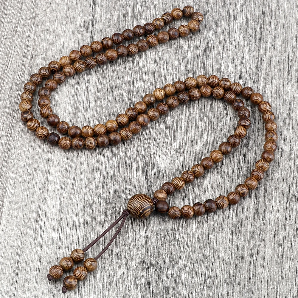 Red Natural Wood Mala - DharmaShop