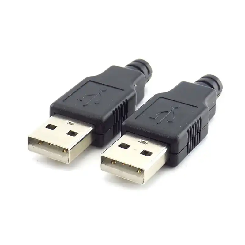 5/10 шт. 4 Pin USB 2 0 тип А Штекерный разъем переходник с черной пластиковой крышкой