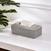 Modern Mosaic Ceramic Tissue Boxes European Simple Creativity Napkin Holder Desk Paper Towel Storage Box Living Room Decoration 2