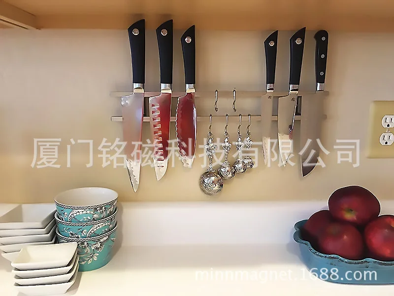 Розничная от производителя, кухонный настенный магнитный нож из нержавеющей стали 304, подставка с двухсторонним клеевым отверстием, пробитый Магнитный нож