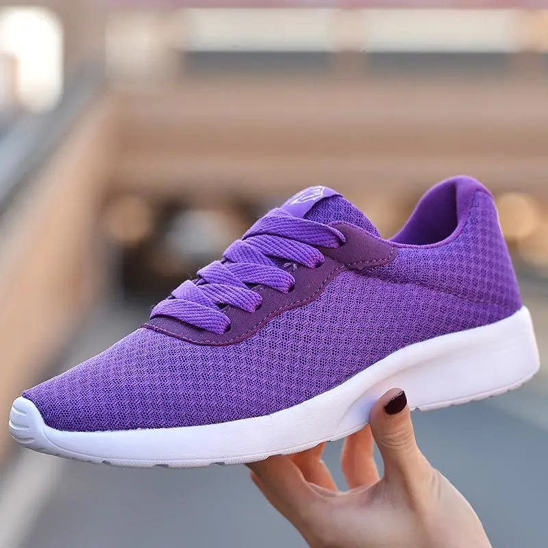 Purple Сетчатая женская обувь для бега; женская спортивная обувь; спортивные кроссовки; Цвет Черный; летняя обувь для тенниса; обувь для фитнеса и тренировок; баскетбольные кроссовки; A-412 - Цвет: Purple
