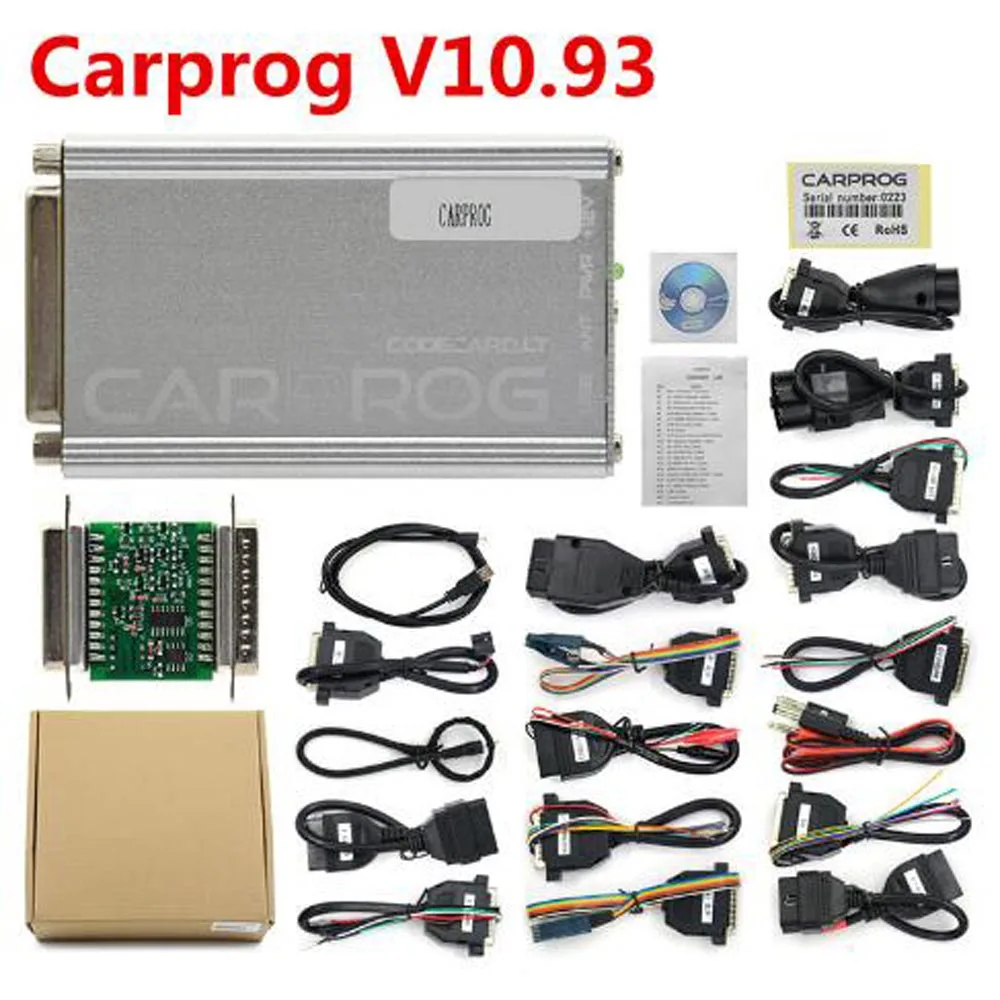 Carprog V10.93 Автомобильная прога ЭБУ чип тюнинговая Автомобильная подушка безопасности/радио/тире/ИММО/ЭБУ инструмент для ремонта авто Carprog программатор со всеми 21 адаптерами