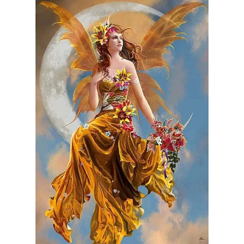 

5D DIY Diamond Painting kit Embroidery Cross Stitch Kit Arts Home Wall Decor Craft (Orange)