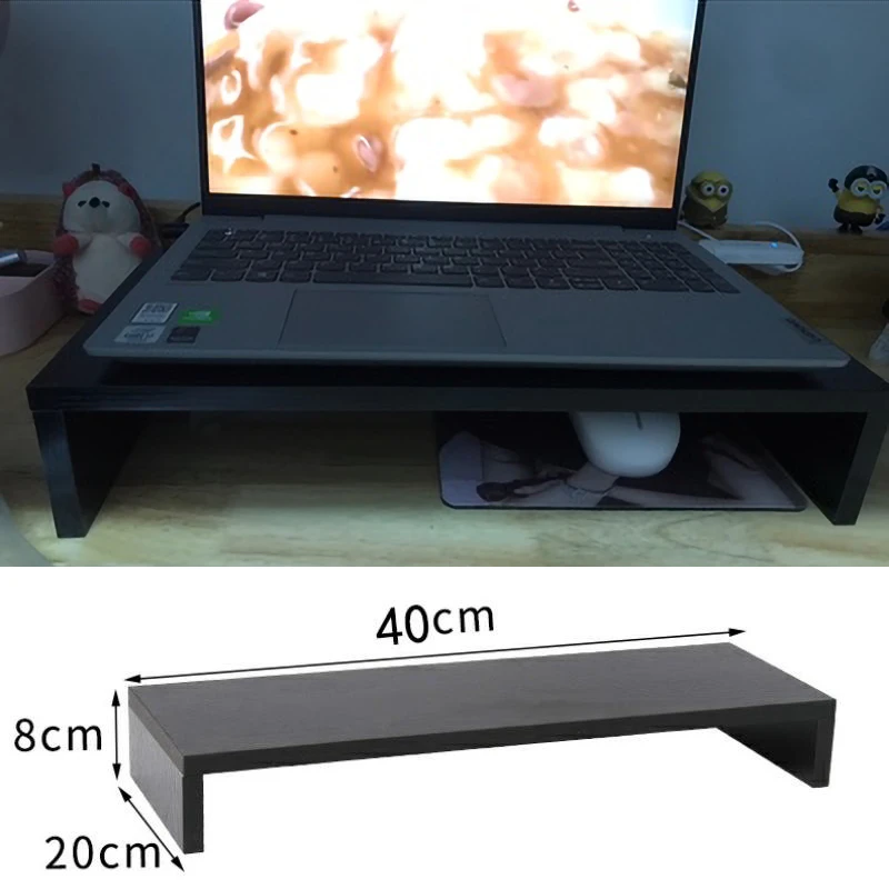 Elevator Monitor Desk Wooded Black Computer Riser Universal Desk Stand