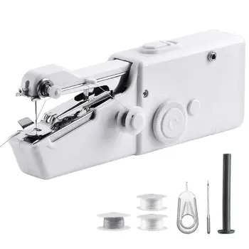 

Portable Household Mini Hand Sewing Machine Quick Stitch Sew Needlework Cordless Clothes Fabrics Electronic Sewing Machine