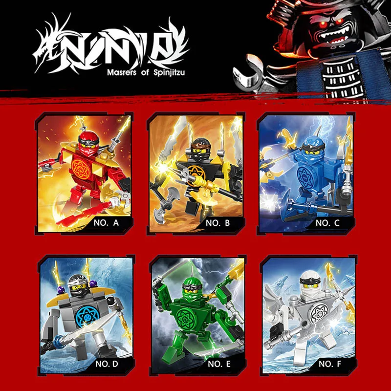 Новые Фигурки Ninjagoed 6 шт./компл. механические строительные блоки совместимые с
