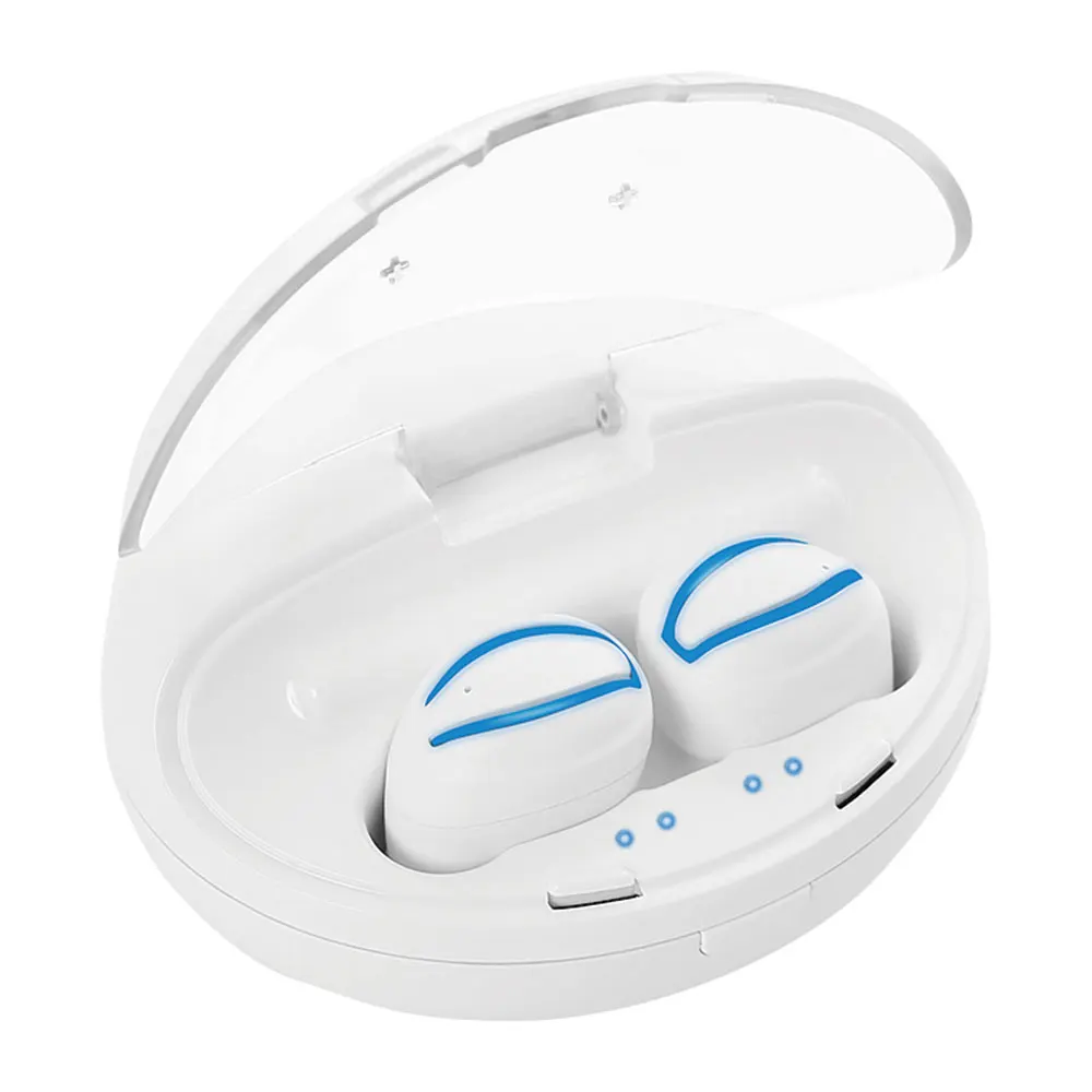 H8 Bluetooth наушники мини беспроводные стерео TWS Bluetooth 5,0 гарнитура в ухо автоматическая загрузка сопряжение с зарядным устройством микрофон - Цвет: Белый