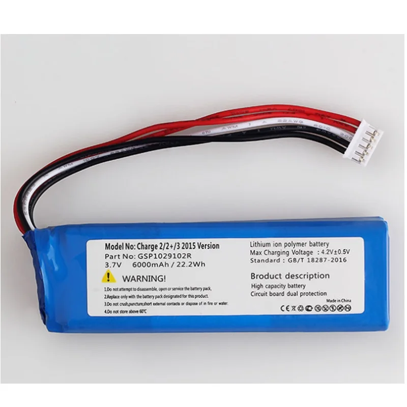 

MLP912995-2P Battery Charge 2+ 2 Plus 3 2015 for JBL Player Li Polymer Polymer Rechargeable Accumulator Replacement 3.7V 6000mAh