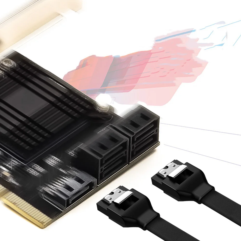 QINDIAN плата расширения PCIE SATA контроллер PCI-E SATA концентратор/карты/бумажник карты Высокое качество нейлоновый чехол заграничного паспорта PCIE SATA 3,0 карты 5-Порты и разъёмы SATA3 SSD PCI Express X4 Gen3 адаптер