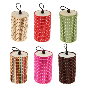 

Cylinder Bamboo Jewelry Organizer Storage Box Case Cosmetic Basket Holder