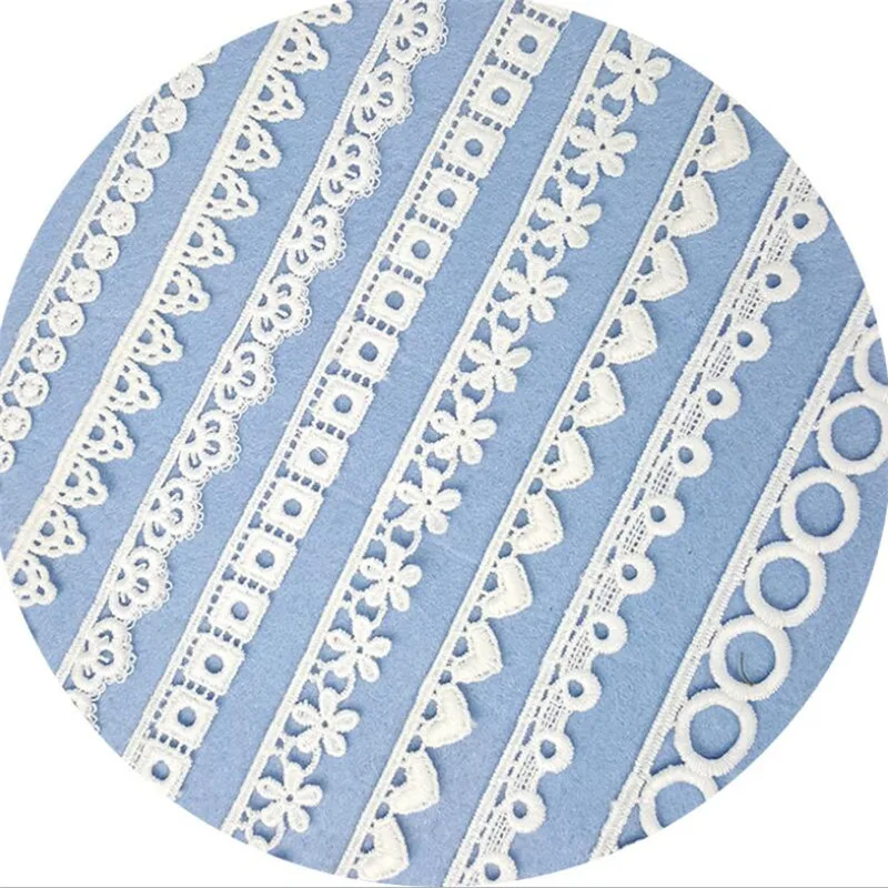 white floral Cotton Embroidered flower Lace fabric Net Ribbons Fabric Trim Tulle Dress garments Crafts DIY Accessories GH67 | Дом и сад
