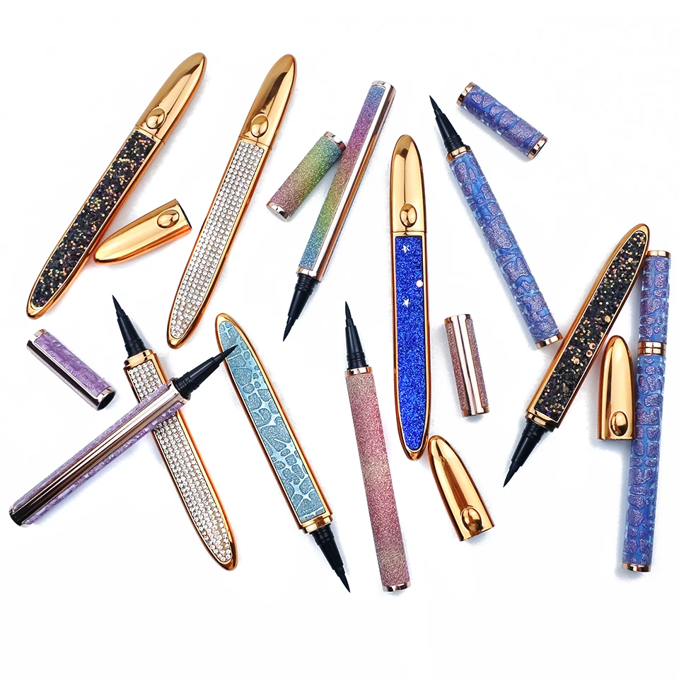 Wholesale Cosmetics Eye Liner Long-lasting Makeup Liquid Eyeliner Glue Black Eyeliner Lash Glue Pen 6