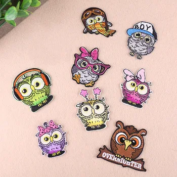 

1Pcs Owl Embroidery Patch Heat Transfers Iron On Sew On Patches for Clothing DIY Clothes Stickers Decorative Appliques 47317