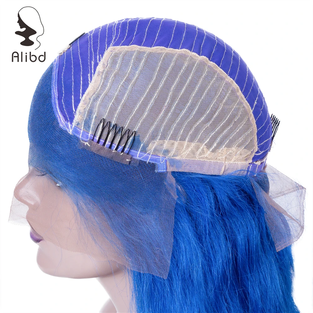 Alibd синий красный розовый серый Омбре кружева фронта человеческих волос парик прямые бразильские волосы remy длинный без клея Кружева