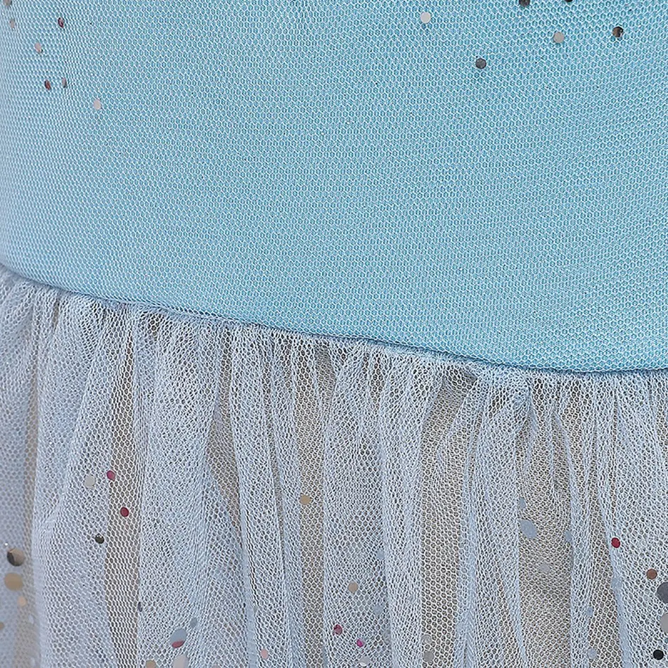 MUABABY/платье принцессы Эльзы 2; Одежда для девочек; голубое платье с блестками и длинными рукавами и штаны комплект из 2 предметов; костюм для Хэллоуина