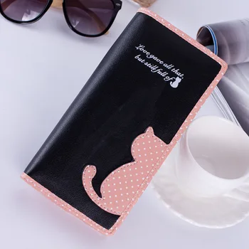 

NEW Cat Dot cute Student wallet long zipper coin purse student Short mini wallet Minnie card holder Clutch XC9