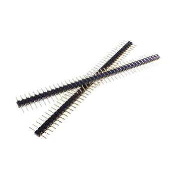 

10pcs SIP 1X40 PIN Single Row ROUND PIN HEADER Male 2.54 MM PITCH Strip 0.6 mm Diameter Contact 0.5 mm Diameter Solder Tail Gold