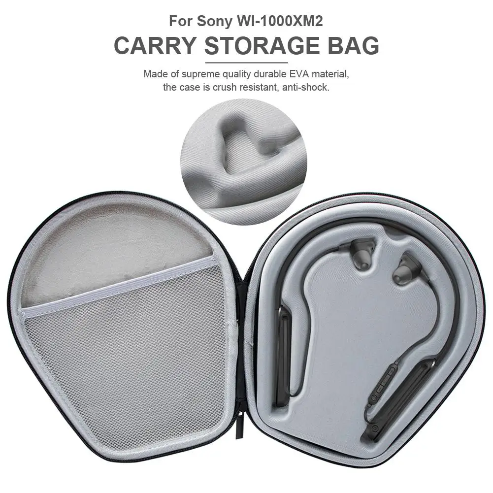 Hard EVA Headphone Carrying Case For Sony WI 1000XM2 Shockproof Portable Wireless Headset Protective Shell Travel Storage Bag