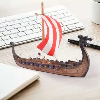 

2 Styles Wooden Boat Ornament pirate boat Dragon Boat classic Sailboat Ship Model DIY Toy Decoration Gift Sailing