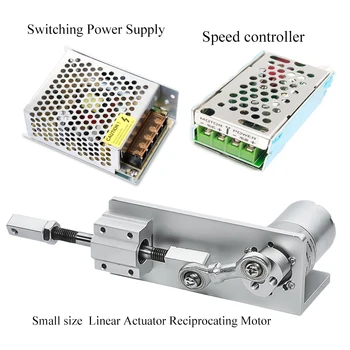 

DIY Design Reciprocating Cycle Linear Actuator with DC Gear Motor 12V 24 Volt Stroke 12/16/20mm Adjustable 5~1000 Rpm