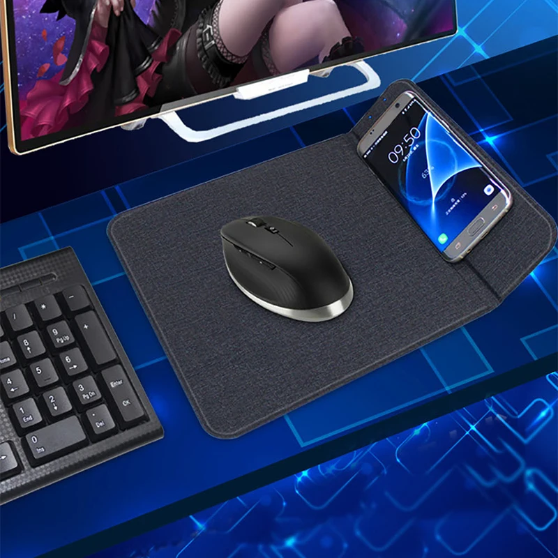  Wireless Charger Mouse Pad For iPhone 11 Pro Xs Gamer Mouse Mat Computer Mousepad Fast Wireless Cha