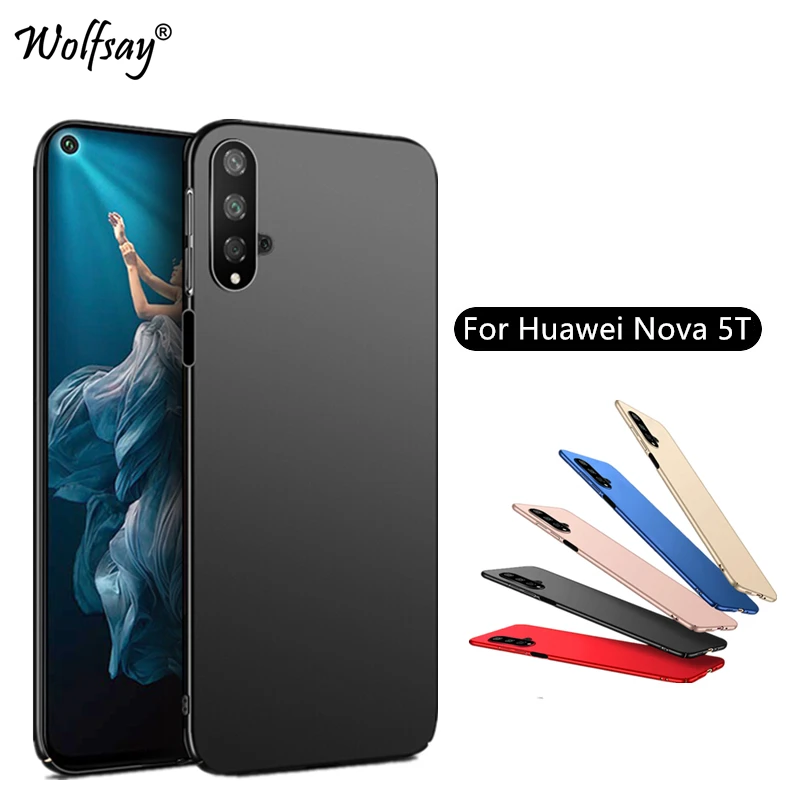 Чехол для huawei Nova 5 T, чехол Nova 5 T, Ультратонкий Классический Гладкий матовый чехол из поликарбоната для телефона huawei Nova 5 T, чехол Nova 5 T 6,26"
