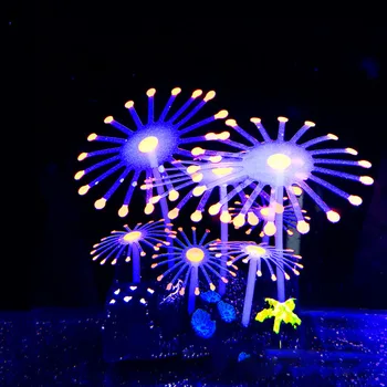 

Aquarium Luminous Decoration Silicone Simulation Waterweeds Artificial Fluorescent Sea Anemone Fake Coral Landscaping