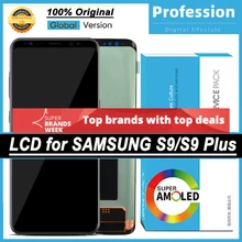 100% original super amoled display para samsung galaxy s9 g960 g960f s9 plus g965 g965f lcd digitador da tela de toque + serviço pacote