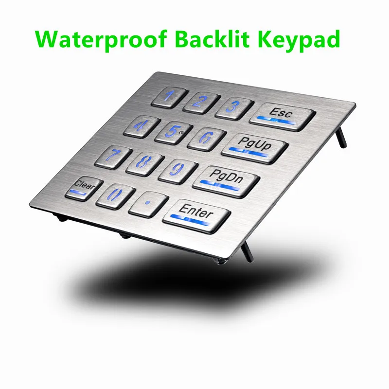 Venda Automática Ip65 Impermeável Vandalproof Industrial de Aço Inoxidável Backlit Metal Teclado - Imagem 5