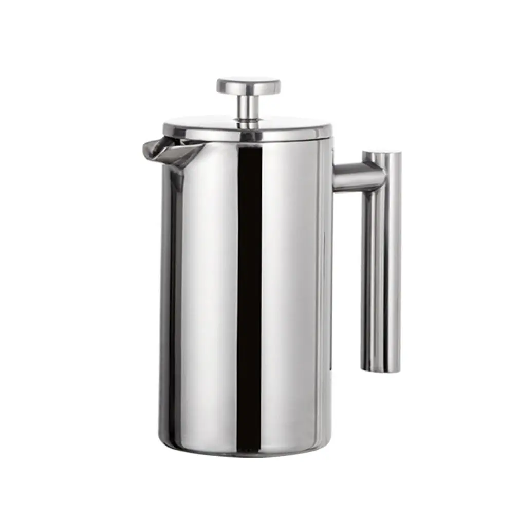 800ml Нержавеющая сталь Френч-пресс для приготовления кофе с двойными стенками кофейник изолированный кофе чай пивной горшок с фильтром корзины - Цвет: 800ml