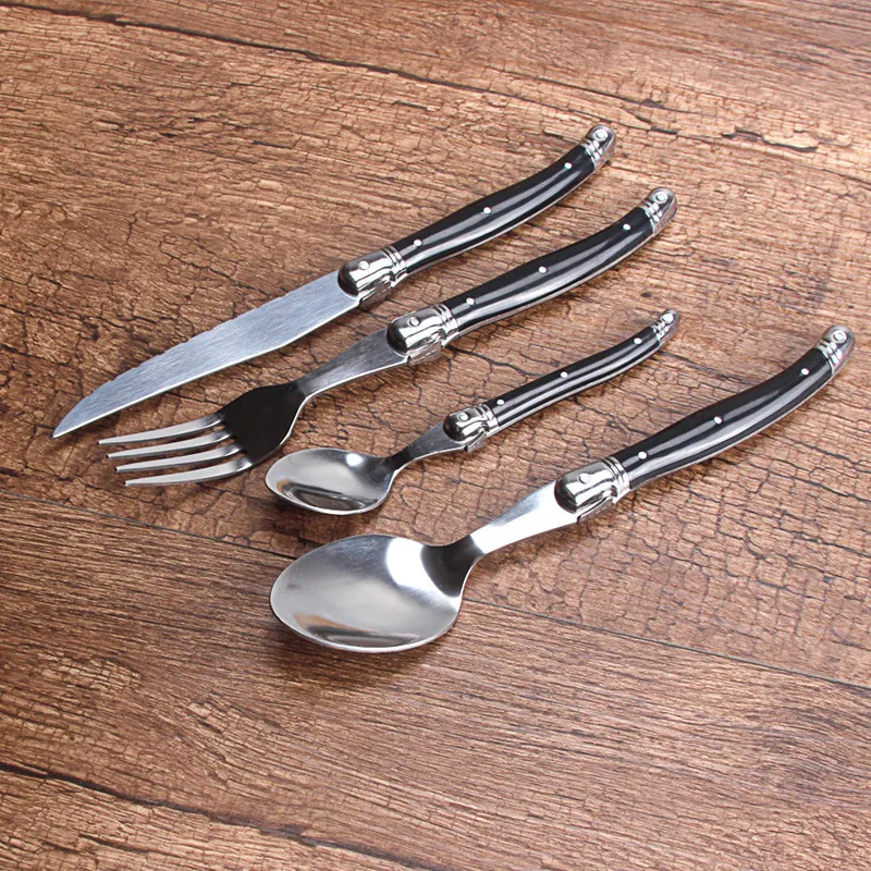 High-grade Non-slip Stainless Steel Western-style Cutlery Kitchen Steak Knife and Fork Spoon Coffee Spoon Round Spoon