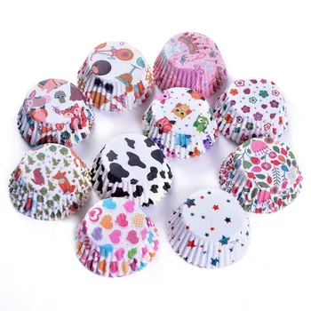 

100Pcs Baking Cup Cake Paper Cups Anti-oil Small Cake box Kitchen Accessories Cupcake Liner Cake Decorating Tools Bakeware