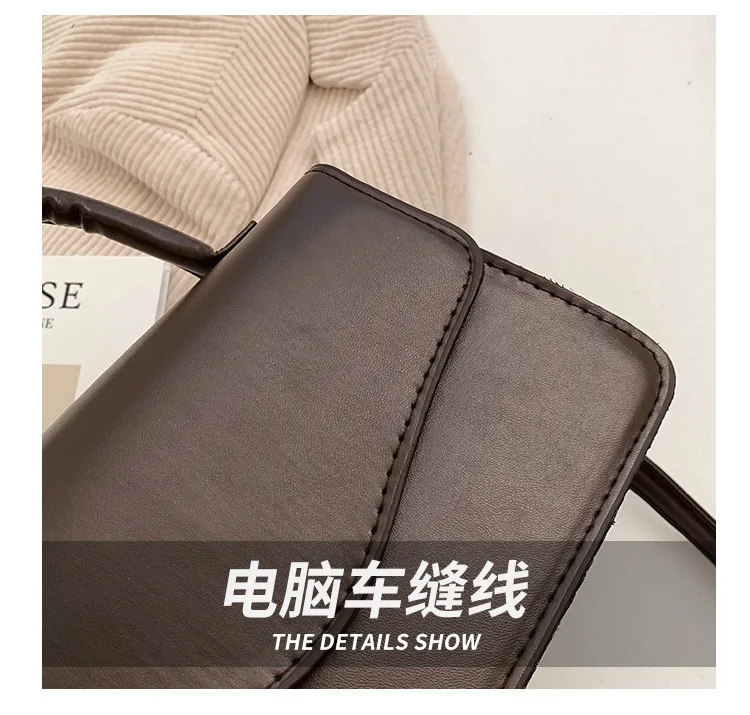 Retro All-match Handbags New Trend PU Leather Shoulder Bag Female Fashion Texture Solid Color Crossbody Bags for Women 2022