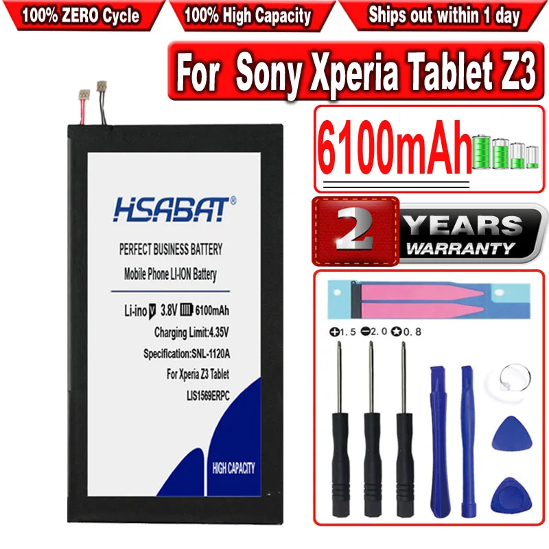 Аккумулятор HSABAT 6100 мАч LIS1569ERPC для Sony Xperia Tablet Z3 Compact SGP611 SGP612 SGP621|Аккумуляторы