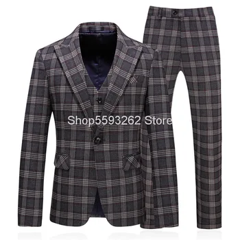 

Suit Suit Male Slim Fit Suit Three-piece Set Wedding Dress Groom Dress 6723