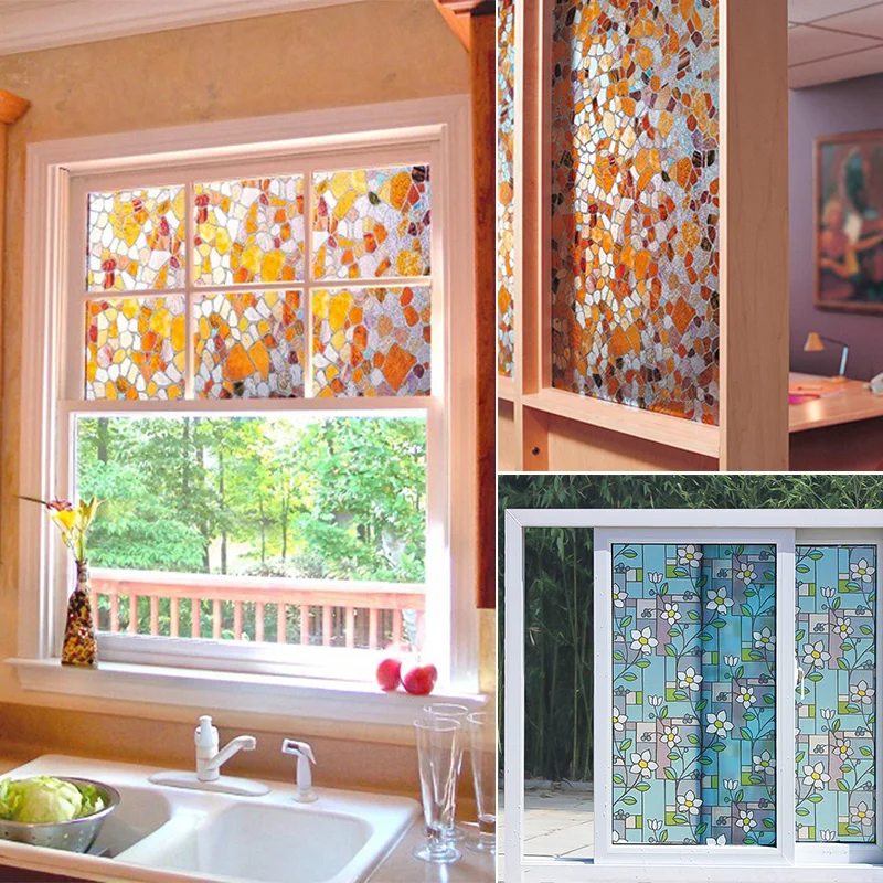 1 шт. декоративная непрозрачная самоклеящаяся наклейка для окон 45x100