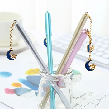 

Novelty Vintage Moon Star Pendant Cute Kawaii Gel Pen Cool Stationery Kawai Office Accessory School Blue Stationary Supply Thing