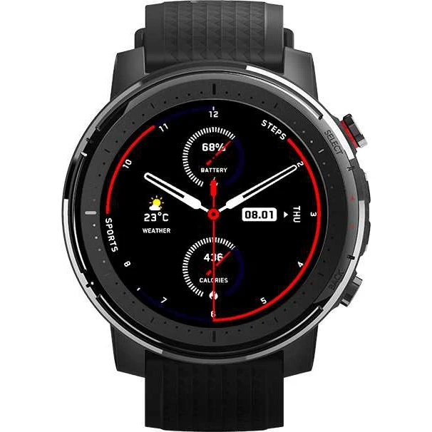 Смарт часы AMAZFIT Stratos 3 48.6мм 1.34&quot черный/черный|Смарт-часы| |