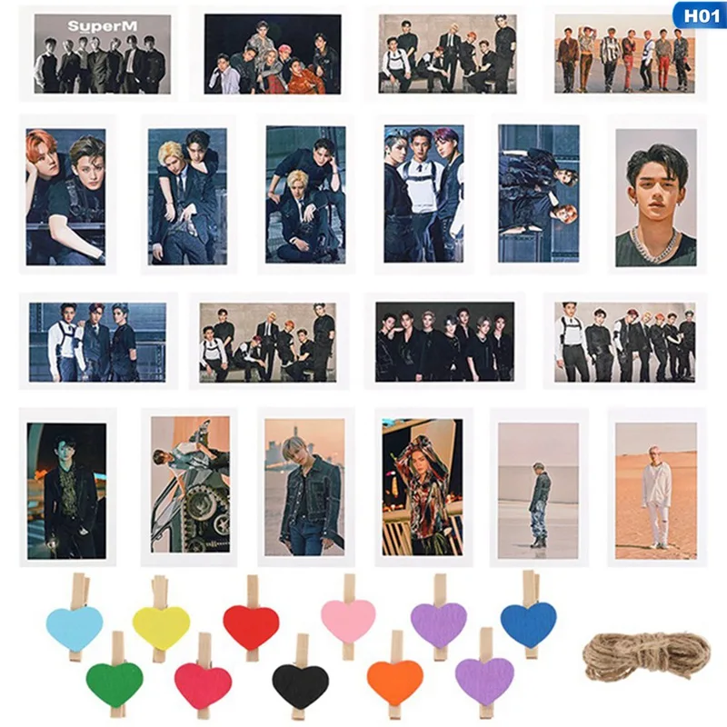 Kpop SuperM 1-й Мини альбом Lomo Card MARK TAEYONG BAEKHYUN LUCAS TEN KAI TAEMIN фото карты Зажимы пеньковая веревка болельщики подарки