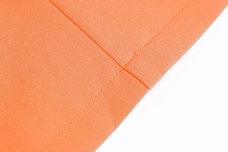 Криптографический Женский Длинный блейзер с глубоким v-образным вырезом, двубортный оранжевый блейзер с длинным рукавом, модная Осенняя коллекция, облегающие длинные куртки