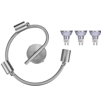

LED Ceiling Spotlights, 3 inch Rotatable Ceiling Spotlights GU10 3W 300LM Warm White Matt Nickel Ring and Brick Lining Design, 3