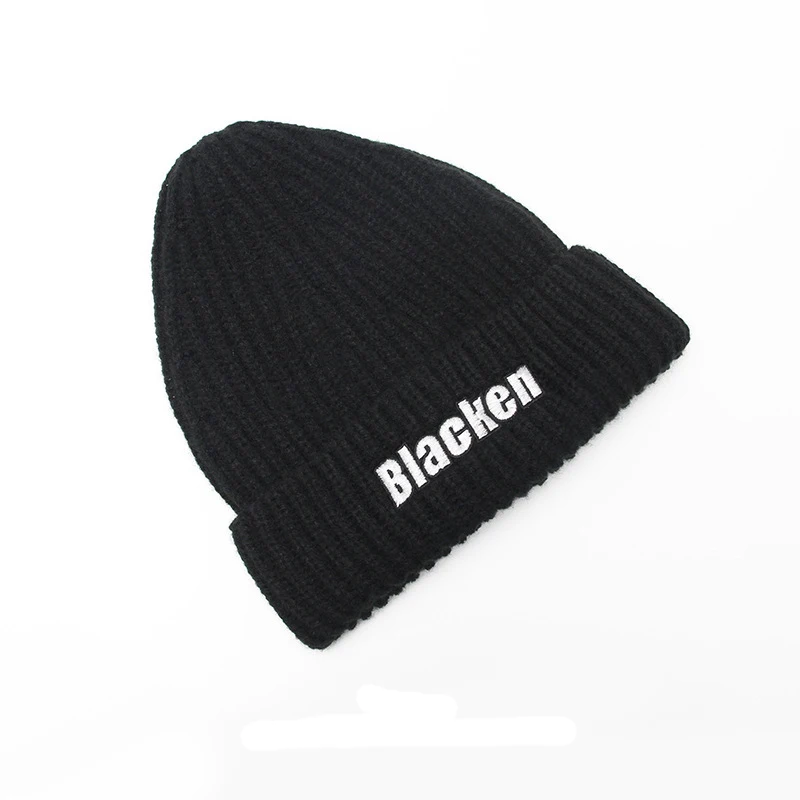 Черные теплые шапочки, зимняя мужская шапка Skullies, женские шапки bonnet fille, уличная шерстяная вязаная черная шапка