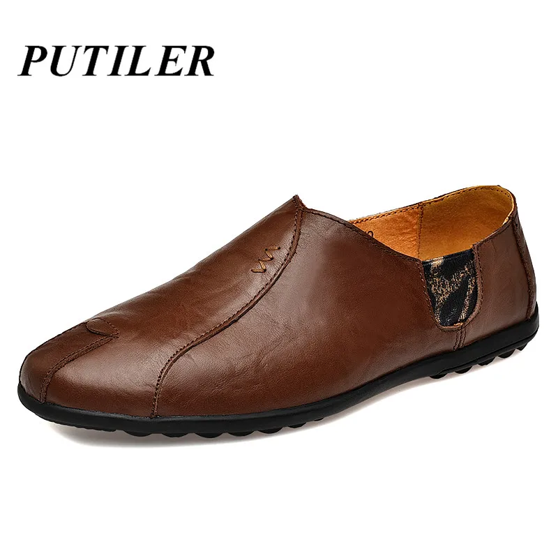 Italian Mens Original Shoes Casual Brands 2020 Genuine Leather Men Penny Loafers Luxury Moccasins Slipon Boat Skor | Обувь