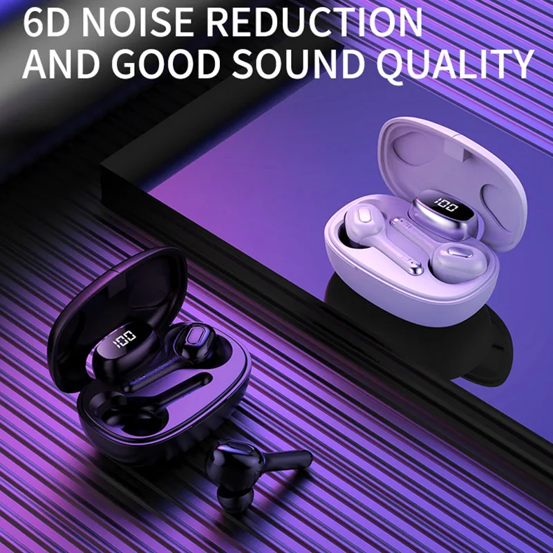TWS T9 HD Voice True беспроводные наушники Bluetooth 5,0 светодиодный цифровой дисплей 6D шумоподавление гарнитура с микрофоном