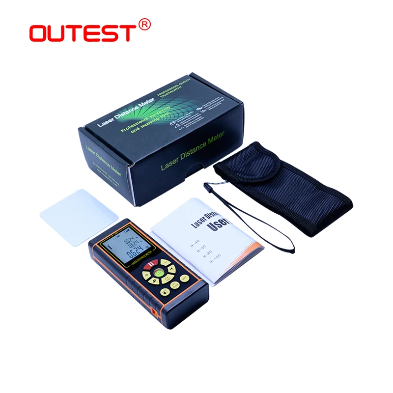 OUTEST цифровой дальномер лазерный 40 м/60 м/80 м/100 м дальномер лазерная рулетка Линейка трена лента с электронным уровнем