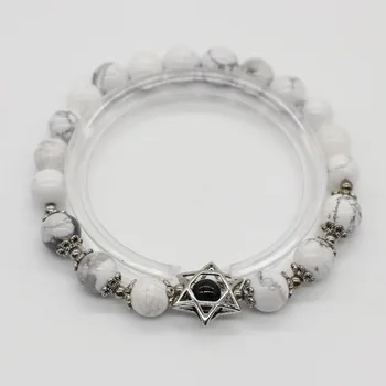 

8mm natural stone elastic bracelet with lucky star focus for men and women factory price