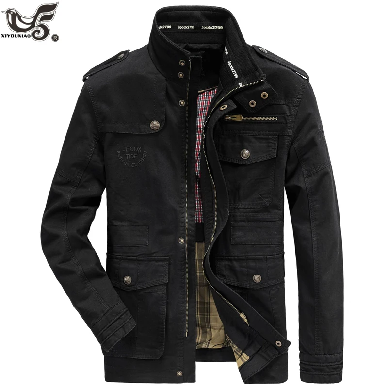  Plus Size 6XL 7XL Brand Military Jacket Men 100% Cotton Pilot Jacket Coat Men's Bomber Jackets Carg