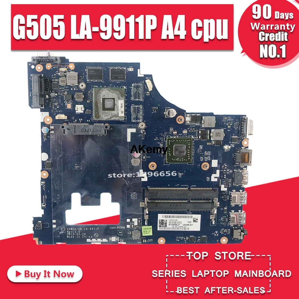 

G505 LA-9911P For Lenovo G505 Laptop Motherboard LA-9911P Mainboard A4-5000 100% tested fully work