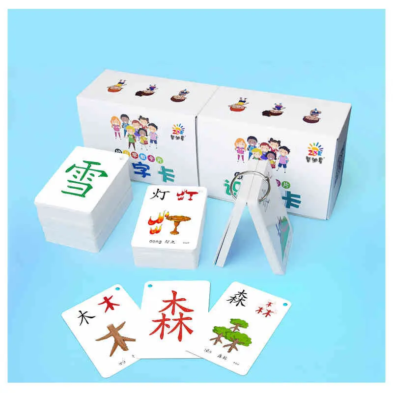 

250PCS/set Learning Chinese Words Language Flash Cards Kids Baby flash Card Memory Game classroom Educational Toys For Children