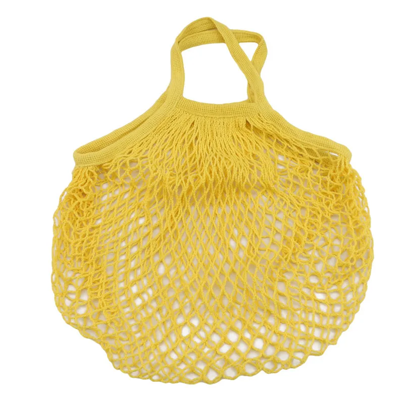 yellow Высококачественные сетчатые сумки для хранения Многоразовые полые сетчатые сумки портативный Органайзер держатель для хранения кухонные овощные Фрукты 1 шт - Цвет: yellow
